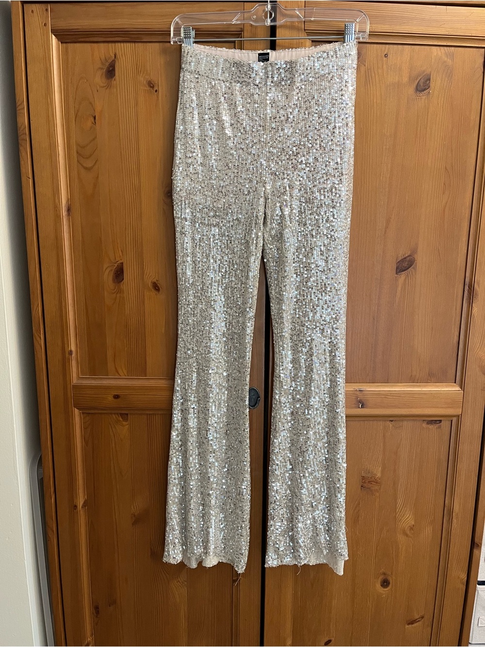 Silver sequined disco pants Forever 21 size small
